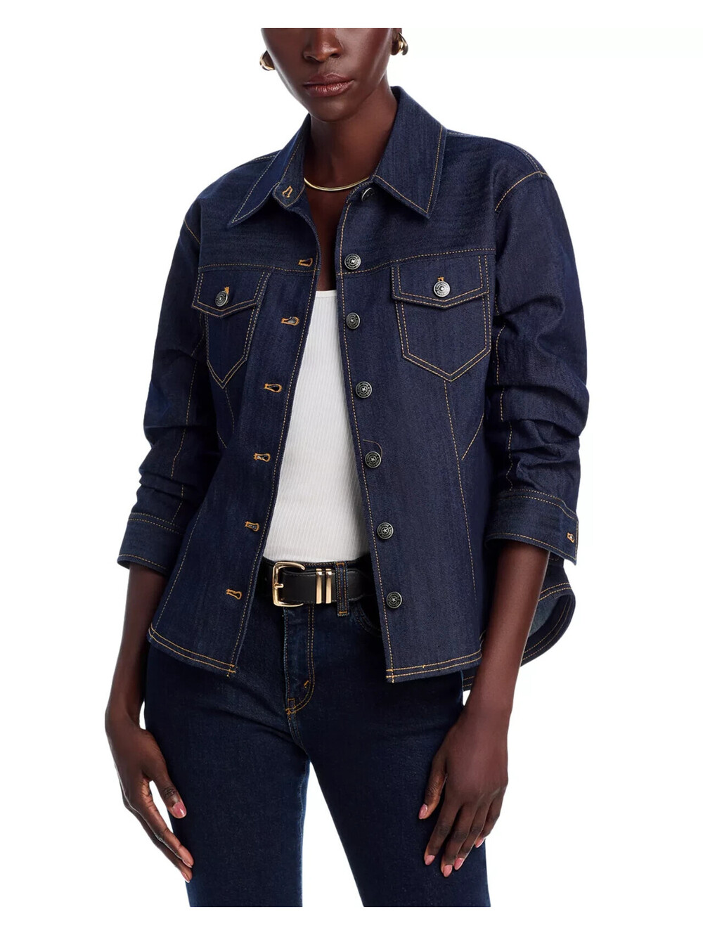 NWT, Cinq A Sept Denim Shirt Jacket in Indigo Sz 4 #SJ2601